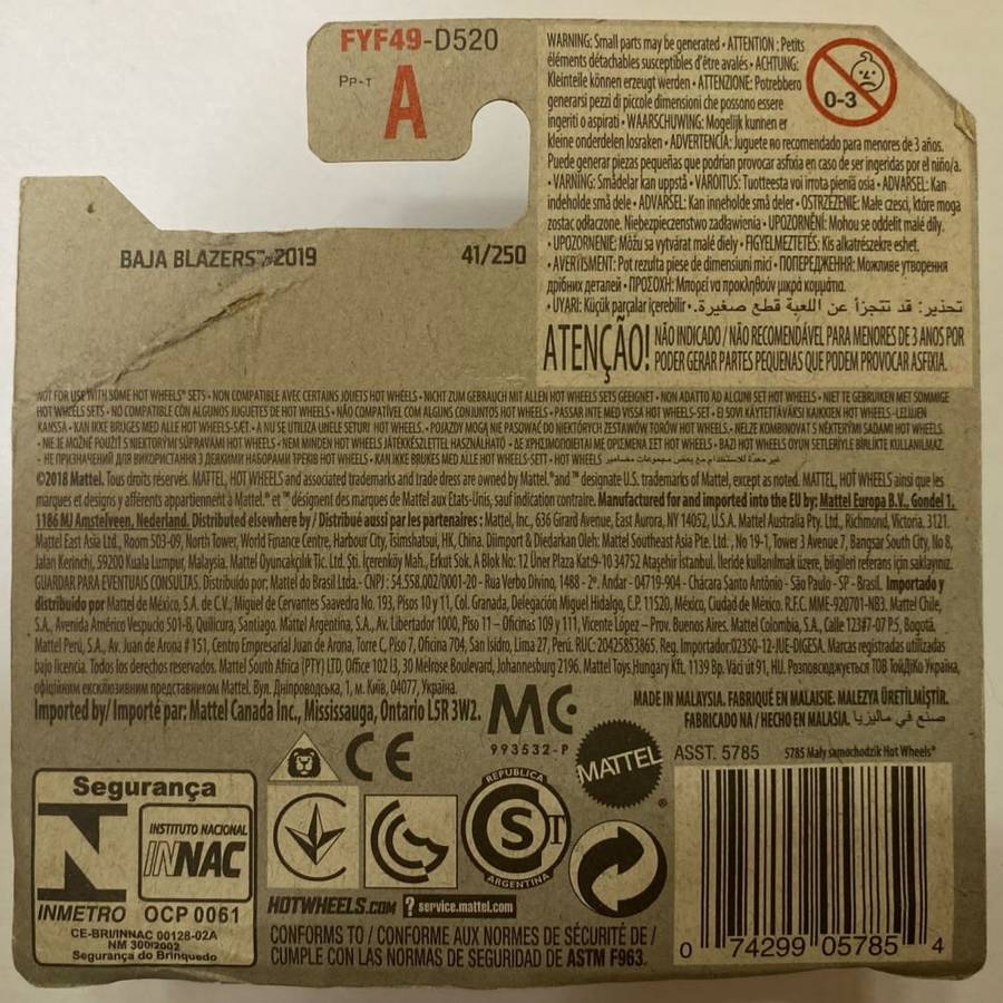 Hotwheels Diecast on Card:2019 Baja Blazers