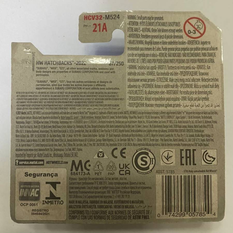 Hotwheels Diecast on Card:2022 HW Hatchbacks