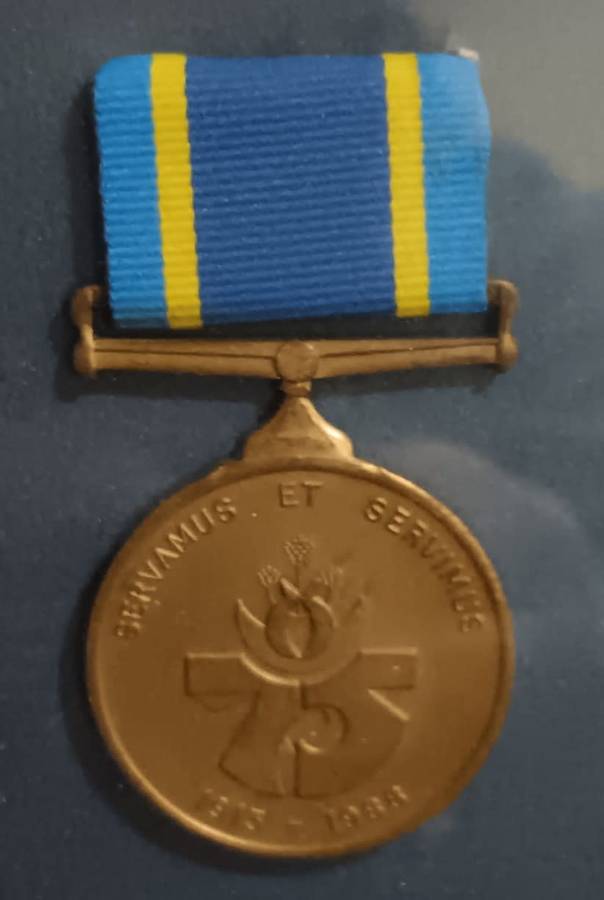 SADF - Collection of WW2 and SA Medals with Badges Framed