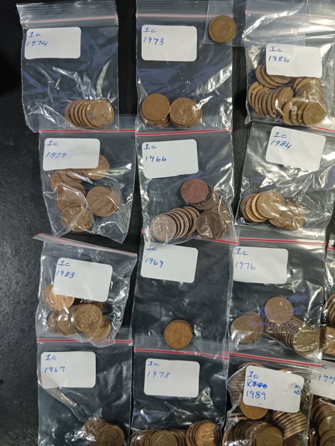 Lot of 1 cent coins