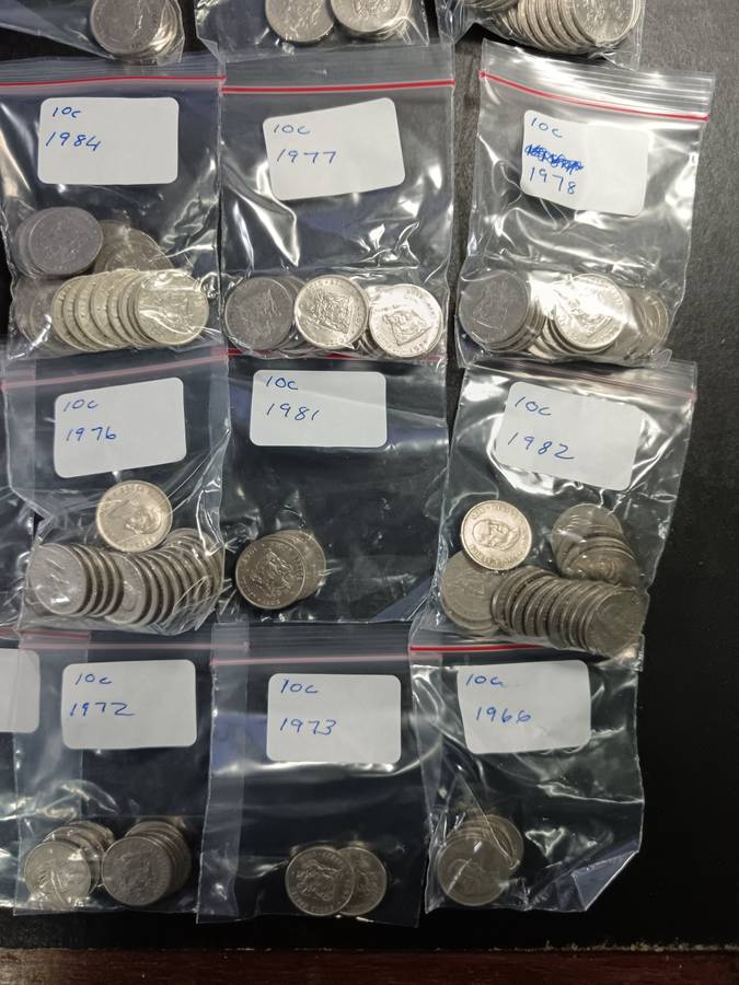 Lot of 10 cent coins