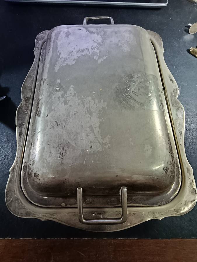 Large Plated Dish with lid