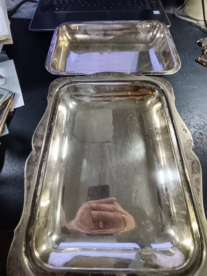 Large Plated Dish with lid