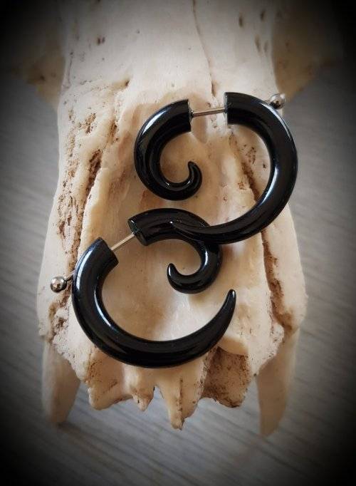 Faux Spiral Earrings, Fake Stretchers, Illusion Gauges, Fake Plugs, Fakies, Pair