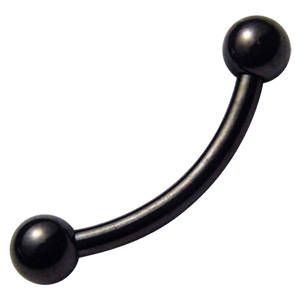 Banana Barbell Surgical Steel Balls - Black