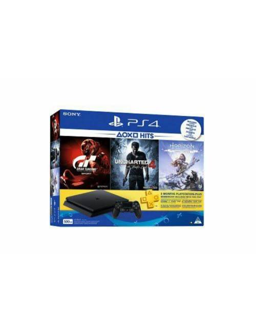 Playstation 4 500GB Black Console with 90 Days PSN + Horizon Zero Dawn Complete Editions + More