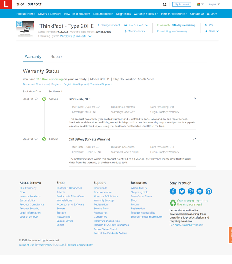 Lenovo T470 Business Laptop