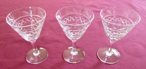 Three Stuart Imperial small martini glasses