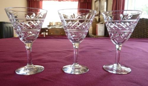 Three Stuart Imperial small martini glasses