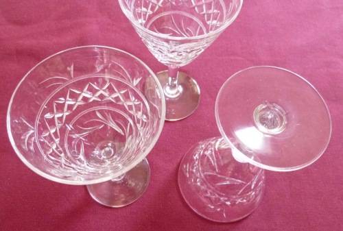 Three Stuart Imperial small martini glasses