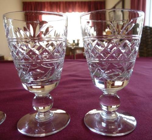 Four Stuart Imperial port glasses