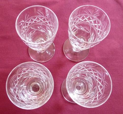 Four Stuart Imperial port glasses