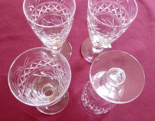 Four Stuart Imperial port glasses