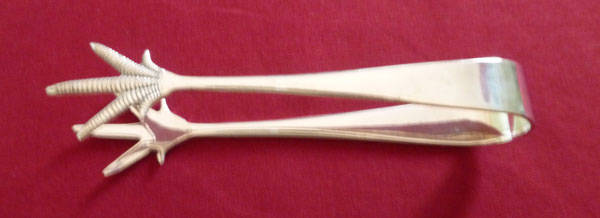 Silver plated bird's claw ice tongs
