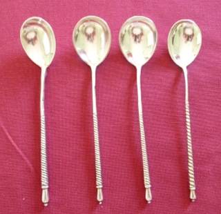 Four Russian art nouveau teaspoons