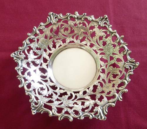 Decorative silver plated bon bon dish