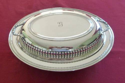 Silver plated entree dish and cover