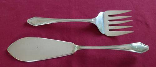 Pair of silver plated fish servers