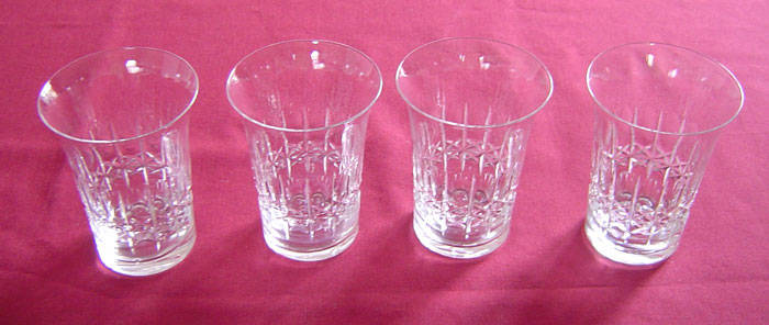 Four Webb crystal tumblers