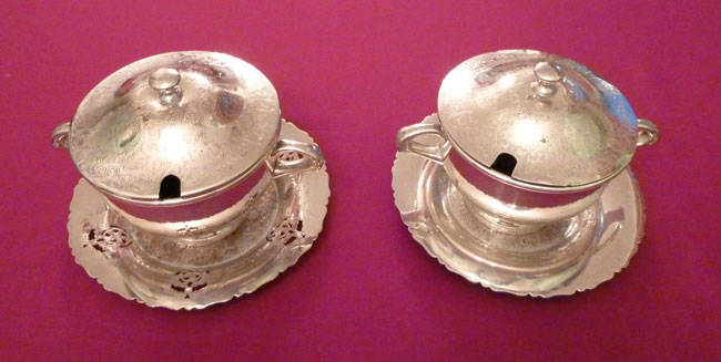 Pair of silver plated sauce tureens