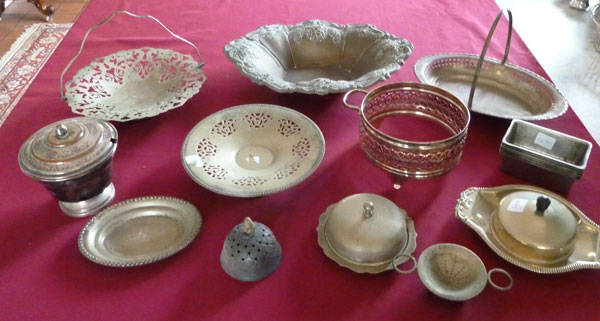 Collection of silver plated items