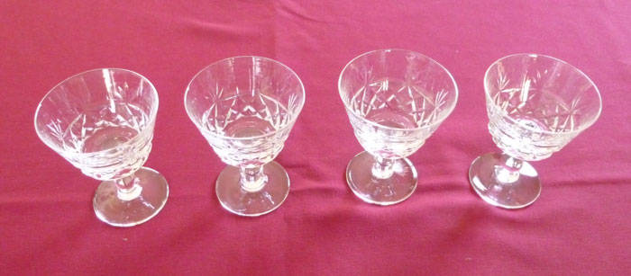 Set of four Brierley port glasses