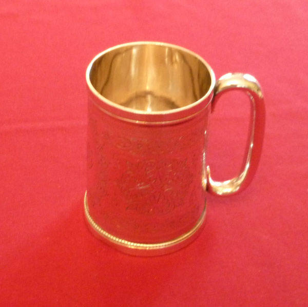 Victorian silver christening mug