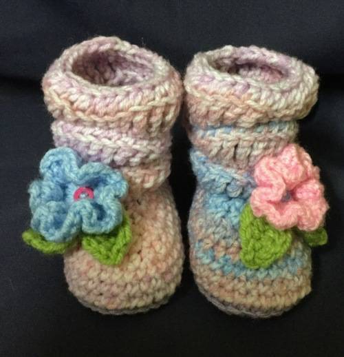 Crocheted Baby Girl Jacket and Sloush Boots (3 Months +)