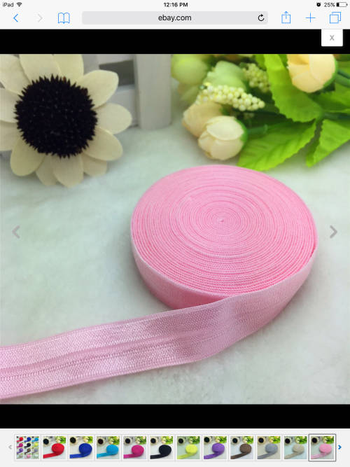 15mm Fold Over Elastic - Pink