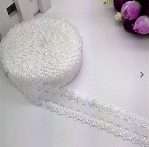 15mm Fancy Elastic - White Lace