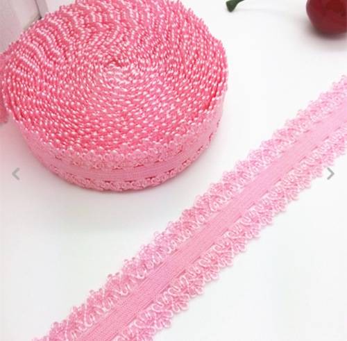 15mm Fancy Elastic - Pink Lace