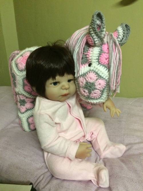 Crocheted Soft Toy - Fatty Lumpy African Flower Pony.
