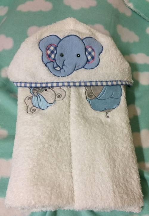 Ellie Elephant - Hooded Baby Towel (Cape) - 70x140cm