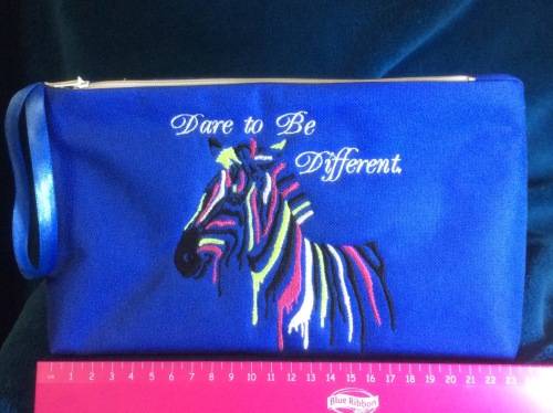 Embroidered Make Up Bag - Waterproof Canvas - Fully Lined