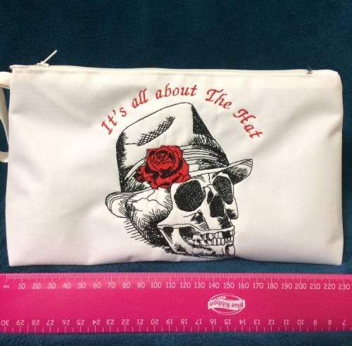 Embroidered Make Up Bag - Waterproof Canvas - Fully Lined