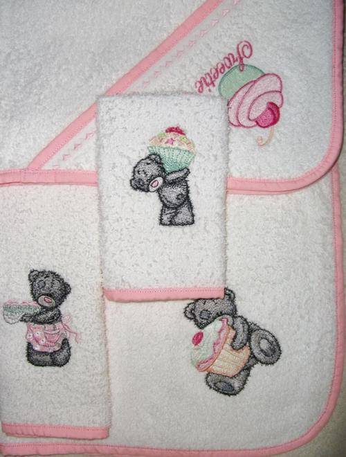 Tatty Teddy (Cupcake Collection) - Hooded Baby Towel,Burpie & Facecloth Set - Lovely Gift!
