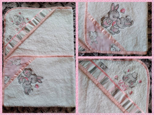YOUR COLOUR, YOUR THEME - Embroidered Hooded Towel with Matching Face Cloth