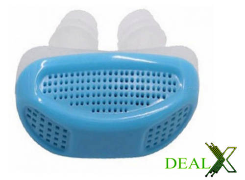 Mini Anti Snore Silicone Relieve Snoring Device - Blue