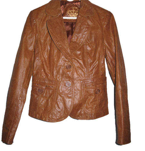 GORGEOUS!! Vintage Style Tan Leather Jacket Size 12