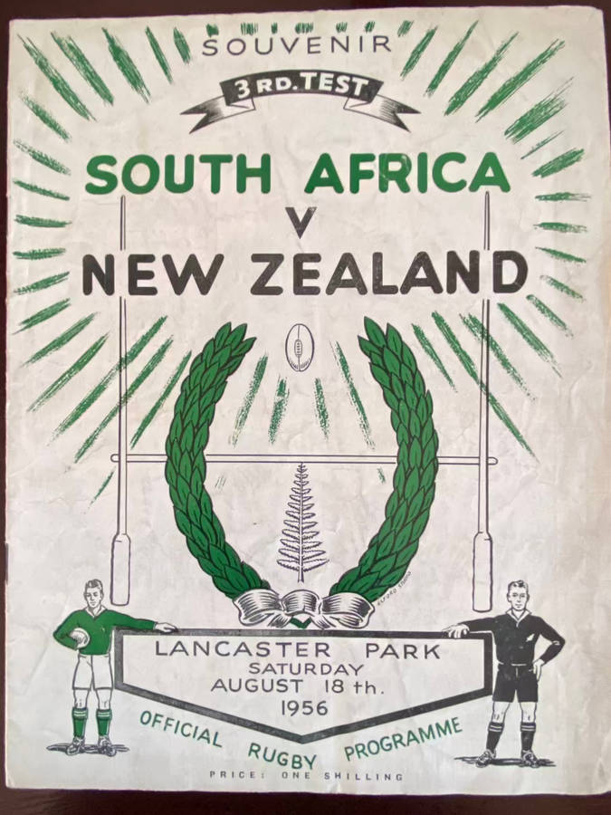 1956 New Zealand vs South Africa 3rd test Rugby matchday programme
