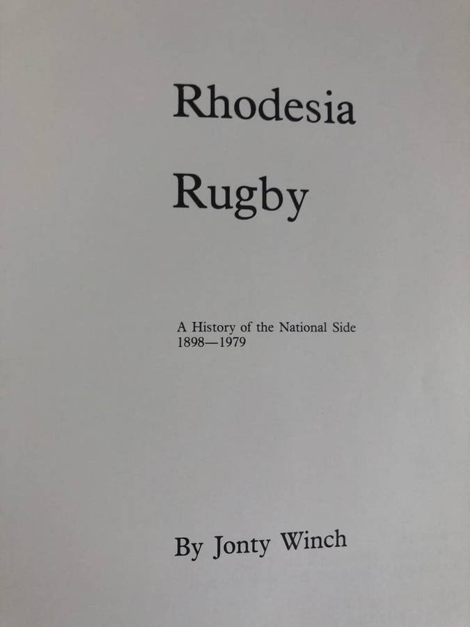 Rhodesia Rugby - Jonty Winch