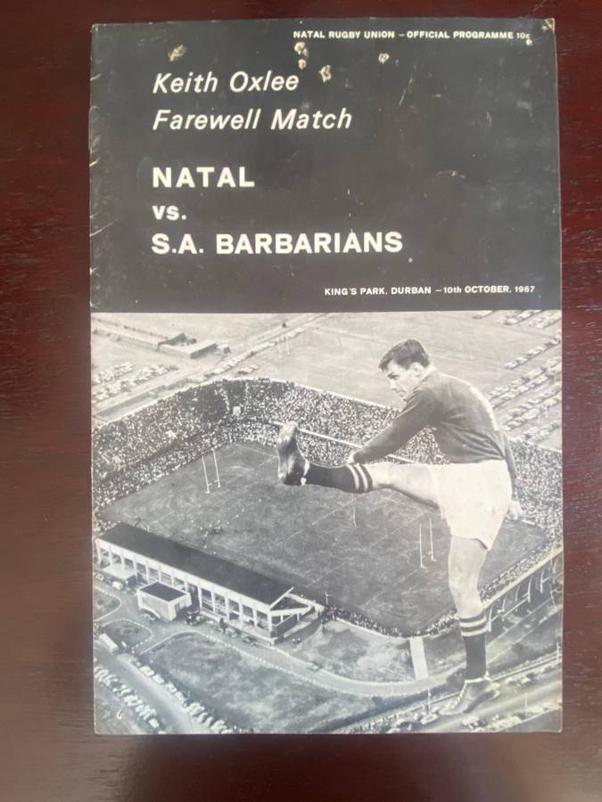 1967 Natal vs SA Barbarians match day programme