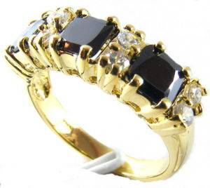 Unique 14k GP Black Sapphire Ring