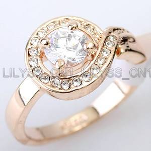 18k GP 0.80ct Cz Solitaire Ring