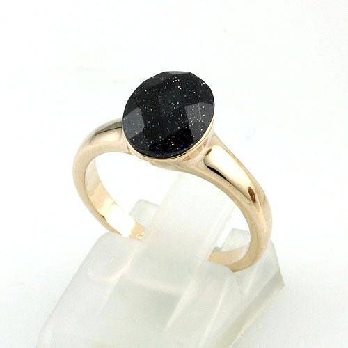 18k GP Black Gem Ring