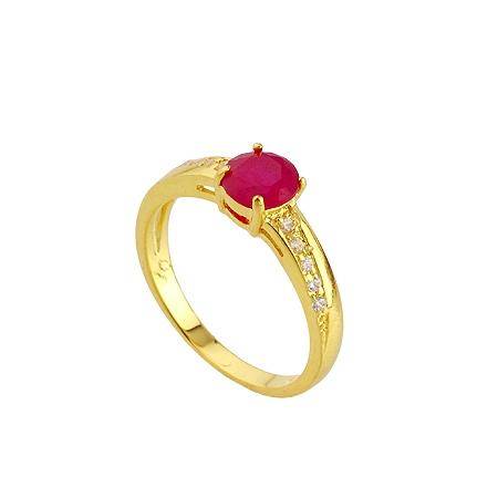 9k Gold Filled Cz Ruby Ring