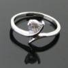 14k White GP Crystal Stone Ring