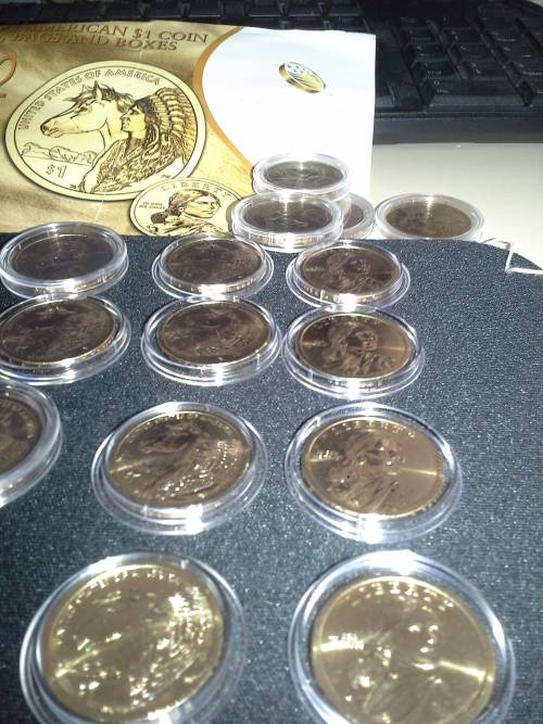 2012 Native American $1 Mint state coins in Non-PVC capsules, 40 Available, bid per coin