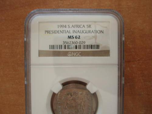 Mandela Presidential Inauguration MS62 NGC Graded R5 (Build a complete set)