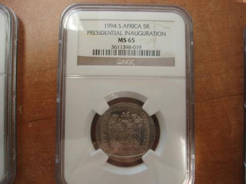 Mandela High Grade MS65 Presidential Inauguration NGC Graded R5 (Build a nice set)